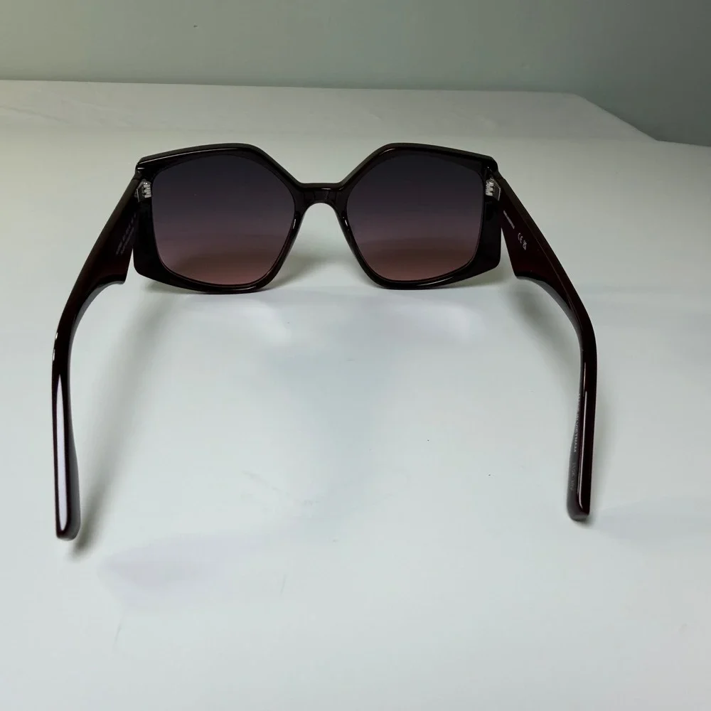 Karl Lagerfeld KL6208S Burgundy Geometric Oversized Sunglasses Plant Based Resin
